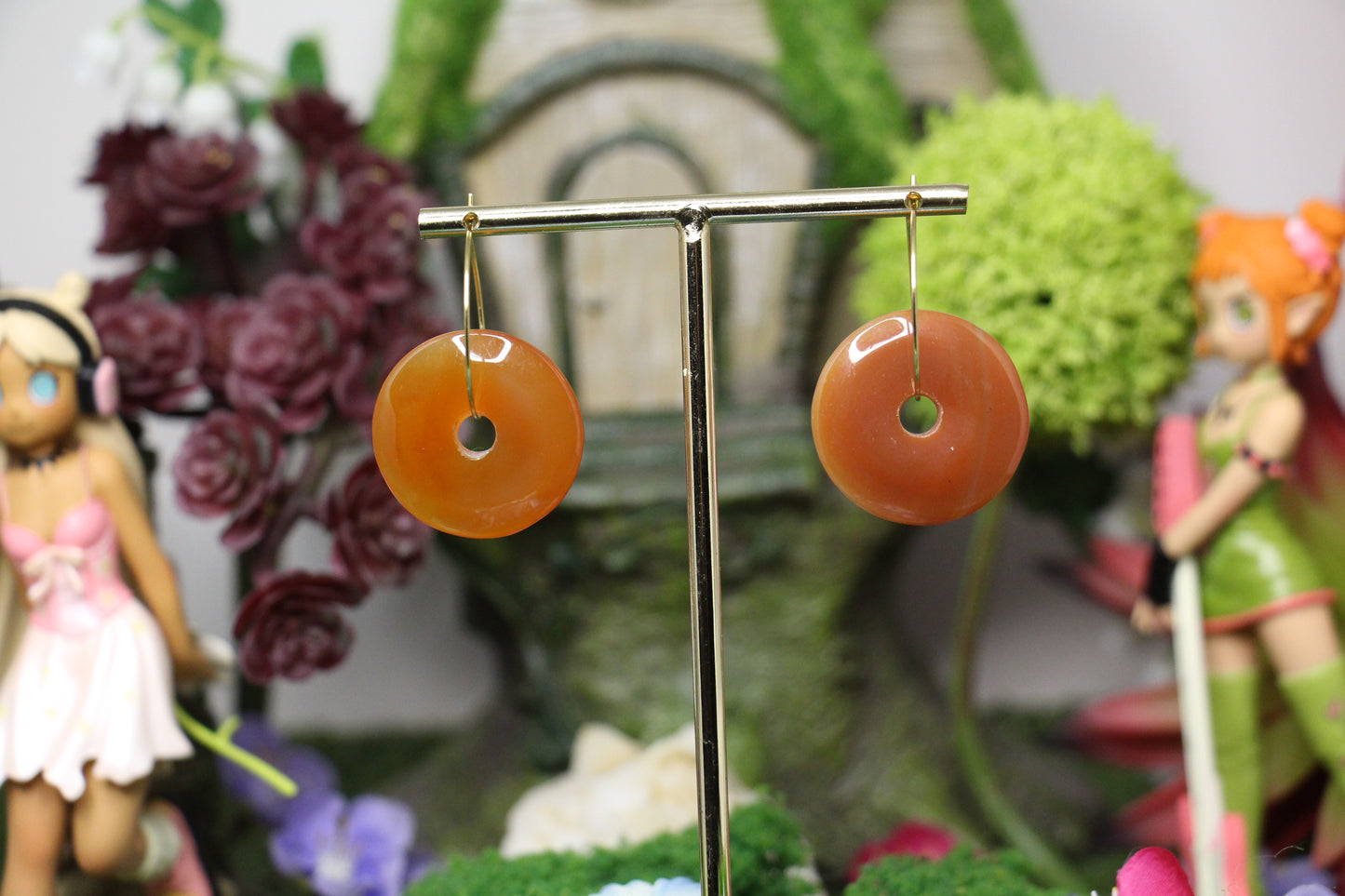 Donut: Carnelian Earrings