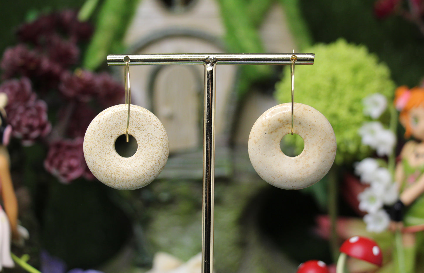Donut: River Stone Jasper Earrings