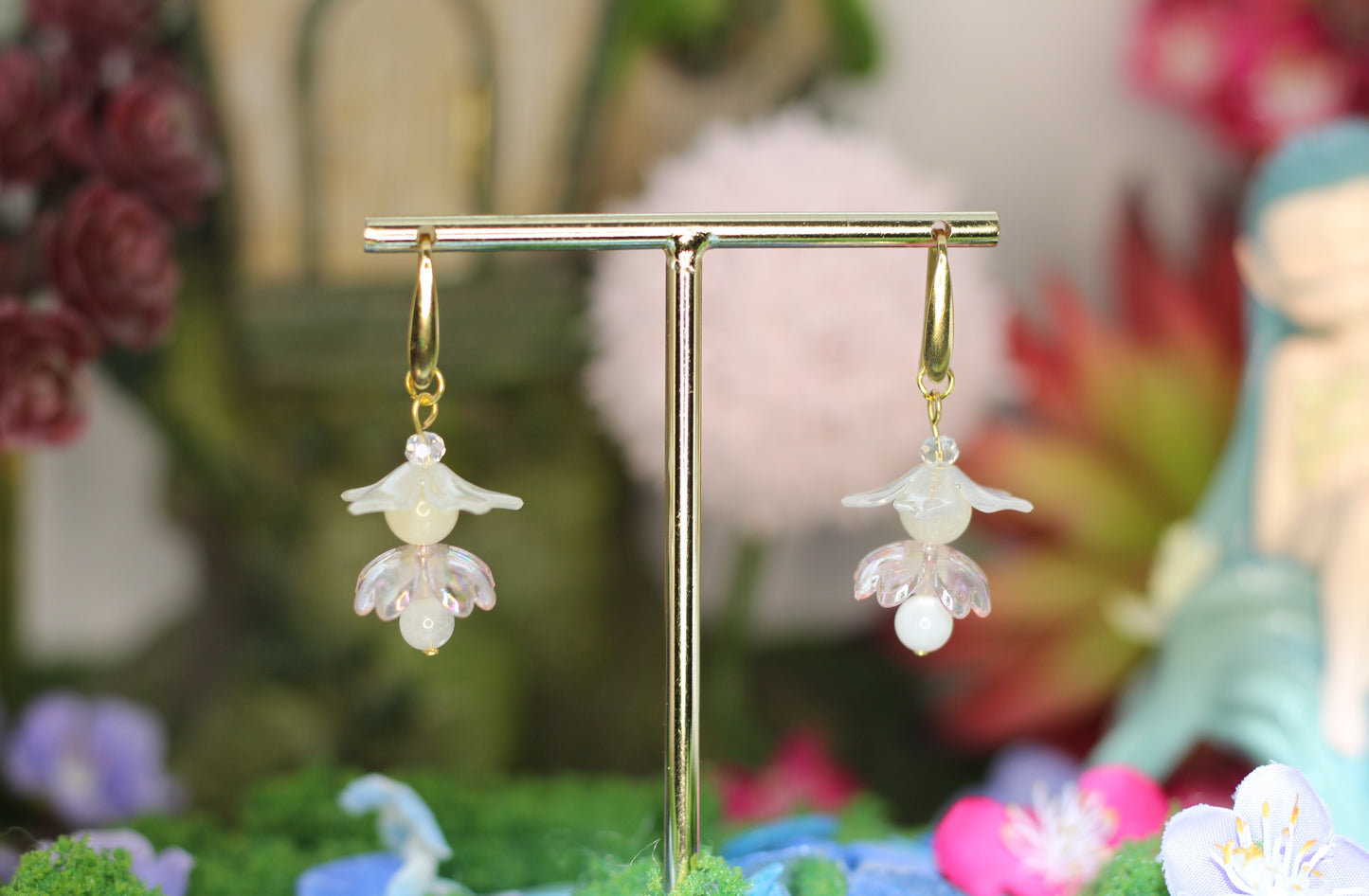 Pixie Line: Moonstone Fairy Earrings