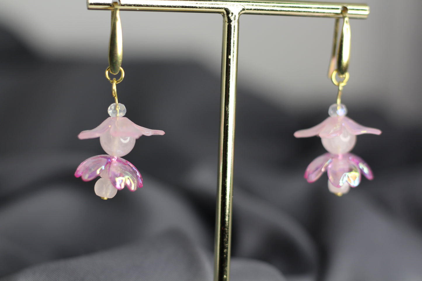 Pixie Line: Rose Quartz Fairy Earrings