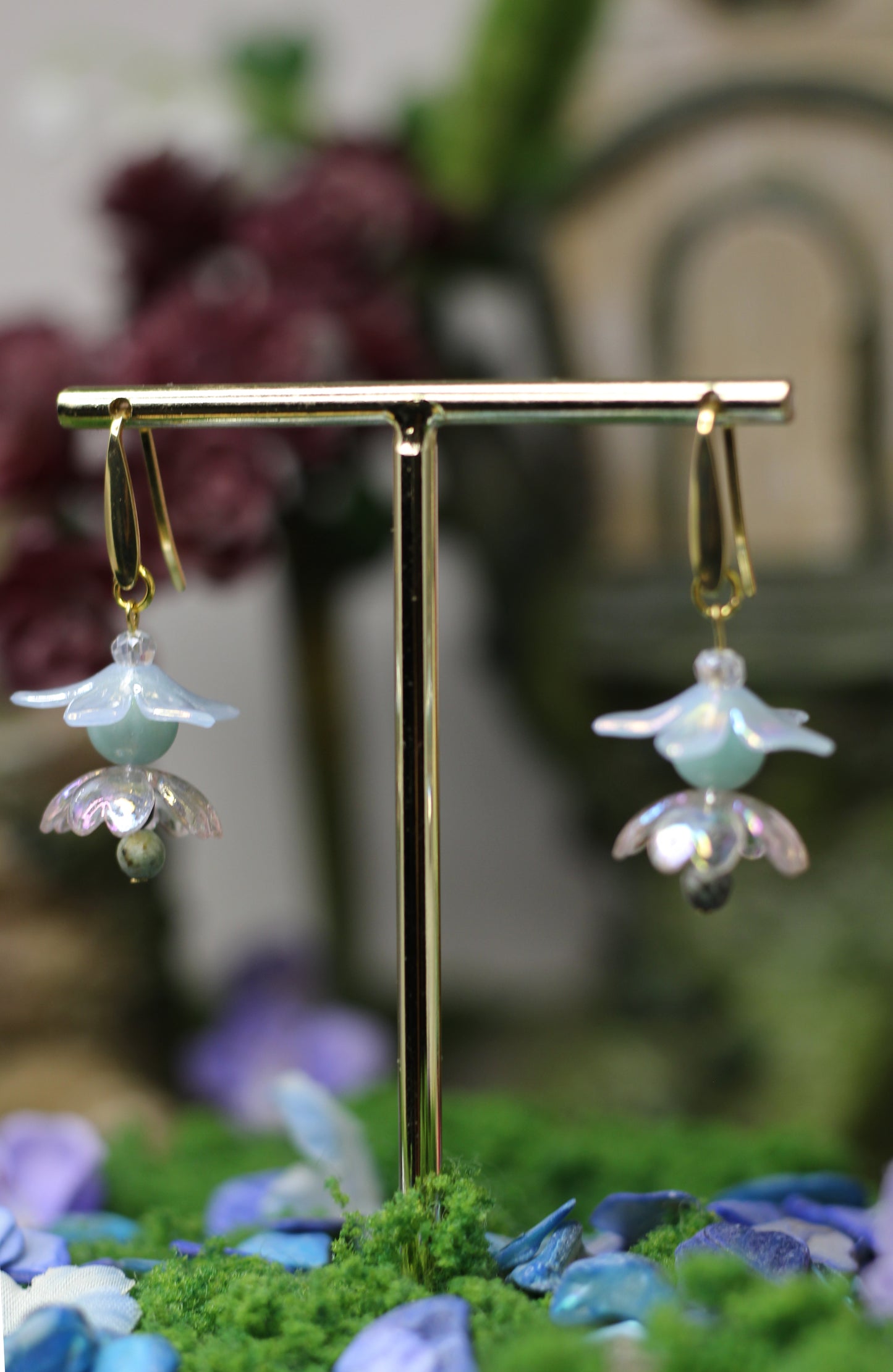 Pixie Line: Russian Amazonite & Turquoise Fairy Earrings