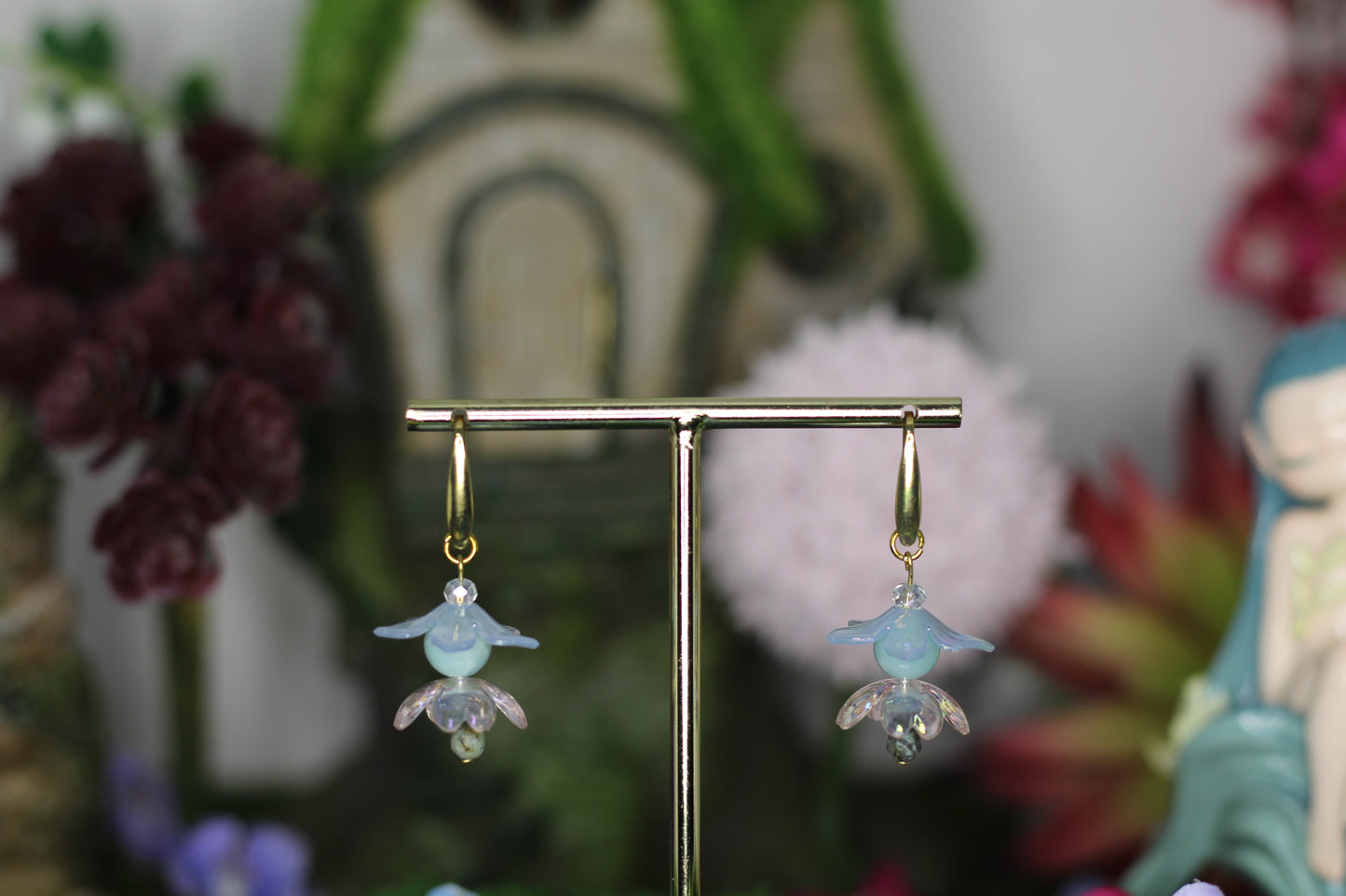 Pixie Line: Russian Amazonite & Turquoise Fairy Earrings