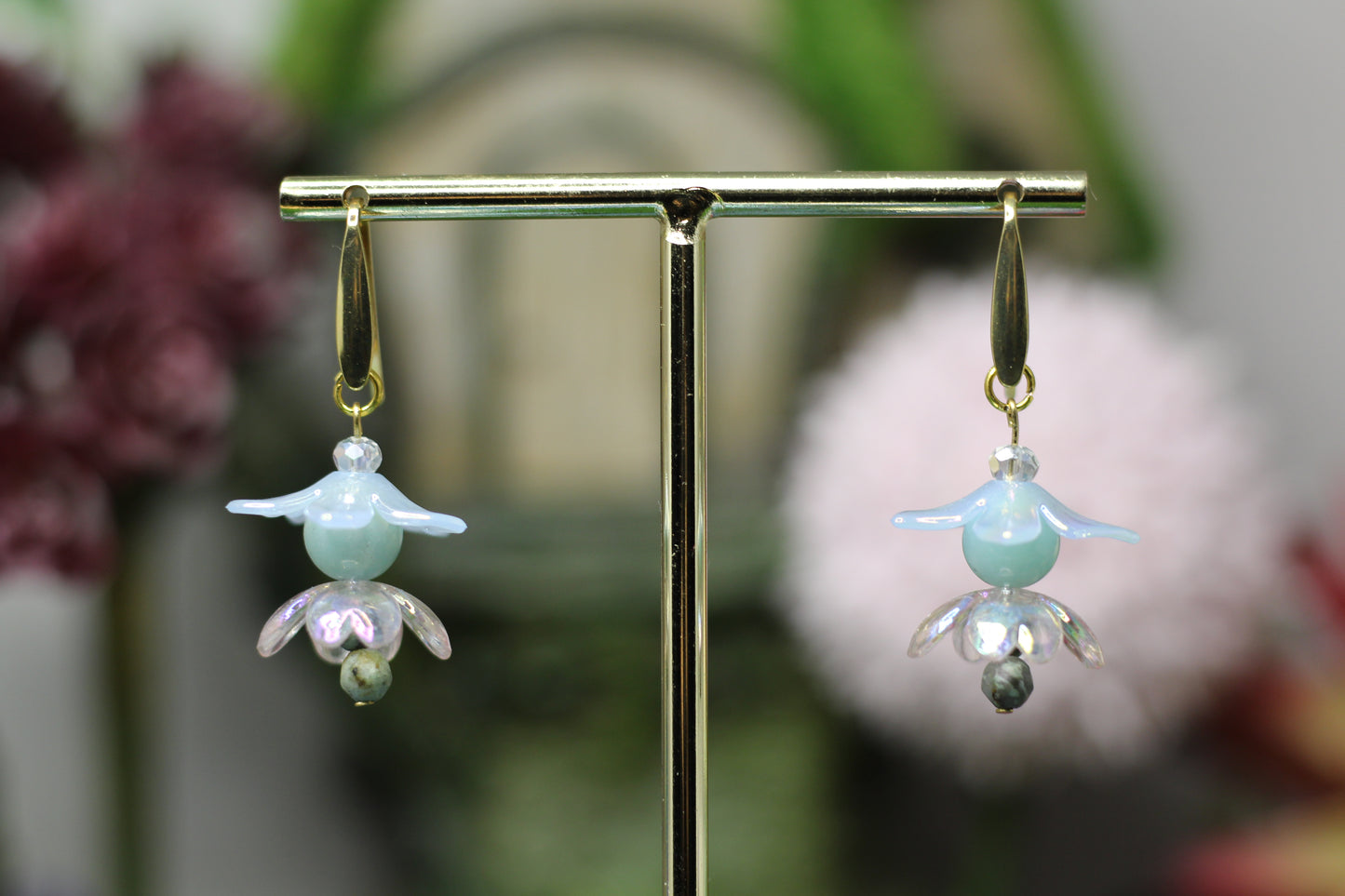 Pixie Line: Russian Amazonite & Turquoise Fairy Earrings