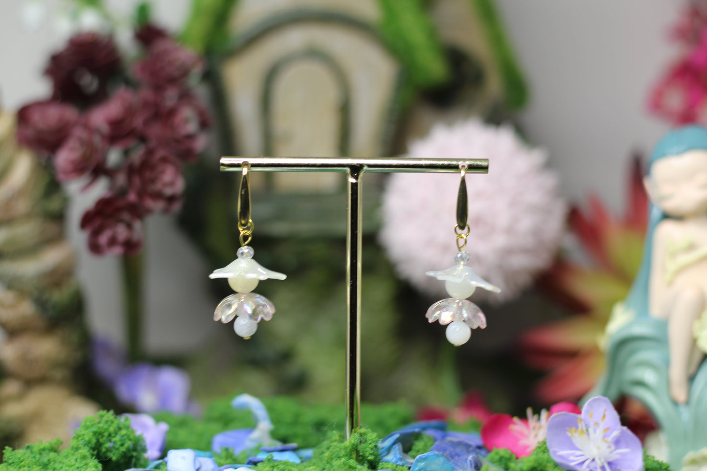 Pixie Line: Moonstone Fairy Earrings