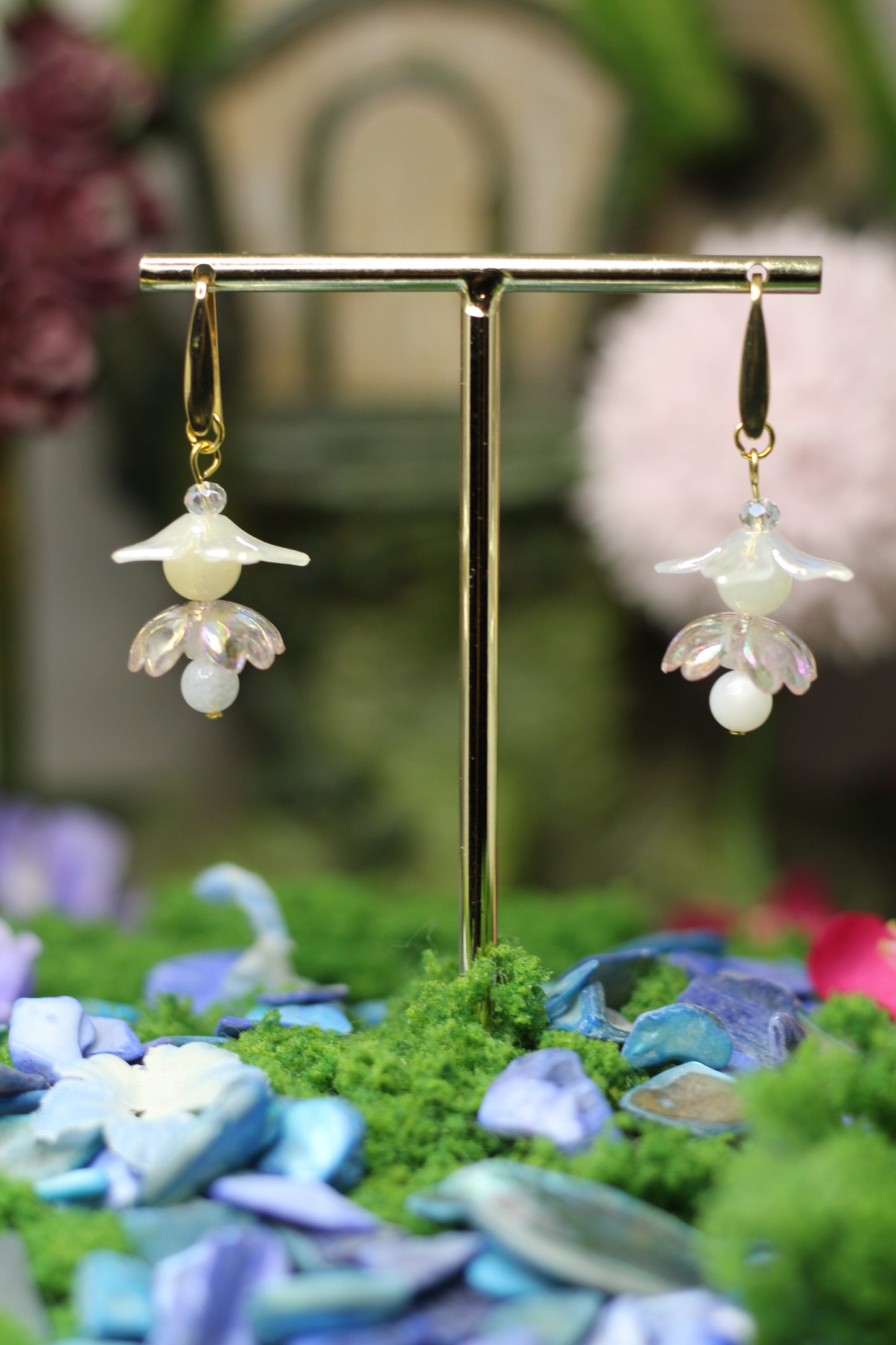 Pixie Line: Moonstone Fairy Earrings